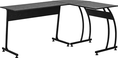Image de Bureau d'angle - Bureau informatique - Forme en L - Grand plan de travail - 112,5 x 152 x 74 cm - Noir
