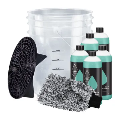 Produktbild von Benbow Auto Waschset, Set 8-tlg, 20L Transparent Wascheimer, Schmutzsieb, Waschhandschuh, 5x 1L Autoshampoo-konzentrat, Autoaufbereitung, Autos