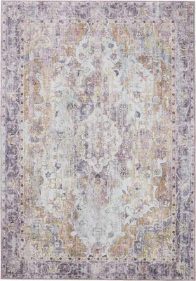 Produktbild von benuta Waschbarer Vintage Teppich George Multicolor/Lila 140x200 cm Wohnzimmerteppich Schlafzimmer weich orientalisch Rechteckig