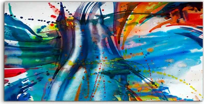 Produktbild von Coloray Acrylbild 100x50  Wandbild Acrylbilder Kunst Abstrakter Regenbogen Graffiti