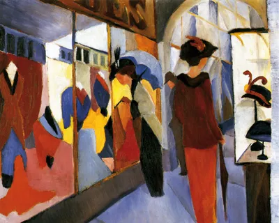 Produktbild von August Macke Kunstdruck Bild - Modegeschäft, 1913 (40 x 50 cm)