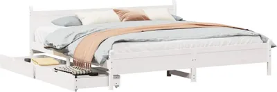 Produktbild von vidaXL Massivholzbett ohne Matratze Weiß 180x200 cm Kiefernholz