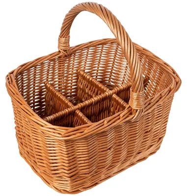 Productafbeelding van Creative Home Rieten Flessenmand met Handvat, Afmeting 40 x 31 x 38 cm
