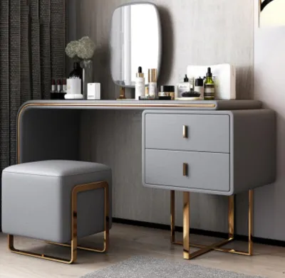 Immagine prodotto di Tavolo Console moderna Specchio Cassettiera Tavolino da toilette Sgabello da camera da letto Consolle