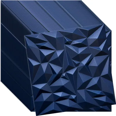 Zdjęcie produktu dla Verdico | Panel ścienny 3D z polistyrenu - 50x50 cm - granatowy - Stylowy design - 40 sztuk do kreatywnych pomieszczeń, panele ścienne i sufitowe