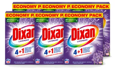 Produktbild von 6 x Dixan Waschpulver und Fleckentferner - Lavendel - Für Weißes und Buntes - Vorteilspackung - 6 Stücke