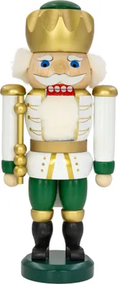 Produktbild von Nussknacker Exklusiv König weiß grün BxHxT 10x25x7cm NEU