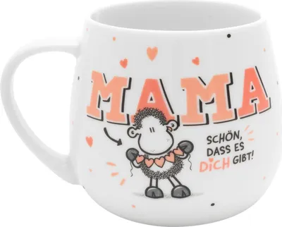 Produktbild von Sheepworld Kaffeetasse mit 'Mama' Motiv und Banderole, 8 cm hoch, für Mütter