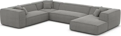 Produktbild von Strukturstoff U-Form XXL Wohnlandschaft Arelia Grau Rechts
