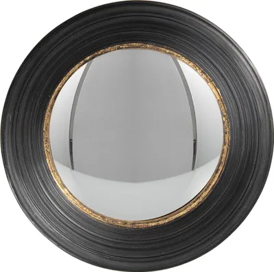 Obrázek produktu pro Zrcadlo Clayre & Eef Ø 34 cm černá umělá kůže