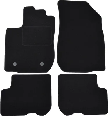 Image de Tapis De Sol Noir Velours Pour Dacia Logan 2012-2020 4pcs, Ajustement précis, Base Antidérapante, Renforcée dans la Zone de la Pédale
