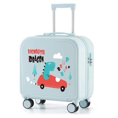Produktbild von 360Home Reisekoffer Trolley für Kinder Handgepäck 18zoll Blau A-Dinosaurier