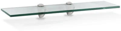 Produktbild von Ikodm Glasregal 60 x 10 cm mit Halterungen, Klarglas Wandregal als Badregal, Glasboden Ablage für Bad, Küche und Wohnzimmer