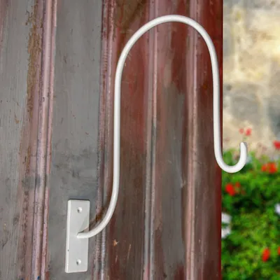 Produktbild von Haken aus Eisen, Weiß, Schlichtes Design, Blumenhaken im schlichten Design