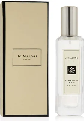 A Jo Malone Blackberry & Bay Edc Spray bottle and its packaging are displayed against a white background.