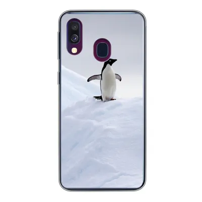 Produktbild von MuchoWow® Handyhülle Schutzhülle Hülle für Samsung Galaxy A40 Pinguin - Eis - Winter Silikon Softcase Handy Hülle - Handy-Tasche
