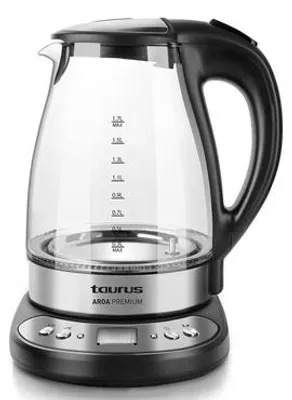 Produktbild von Taurus AROA Premium 958.516 Schnurloser Wasserkocher, Glasgehäuse, 1,7 l FÃ1/4llmenge, 2200 Watt, 360° Sockel, Trockengehschutz, Kalkfilter, Warmhaltefunktion, Abschaltautomatik