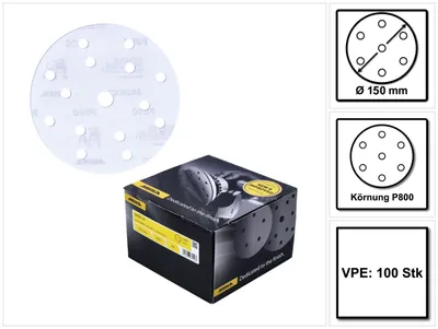 Produktbild von Mirka BASECUT Schleifscheiben 150 mm P800 100 Stk. ( 2261109981 ) Grip 15 Loch