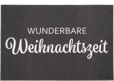 Produktbild von Primaflor Schmutzfangmatte VELVET - Weihnachtszeit - 40x60 cm - Schwarz - Weihnachten - Strapazierfähige Türmatte, Rutschfester Türvorleger, Sauberlaufmatte