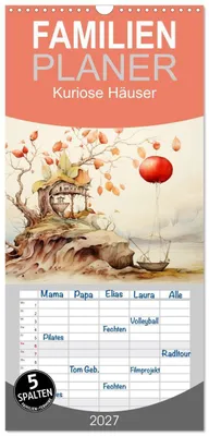 Produktbild von Familienplaner 2027 - Kuriose Häuser mit 5 Spalten (Wandkalender, 21 x 45 cm) CALVENDO
