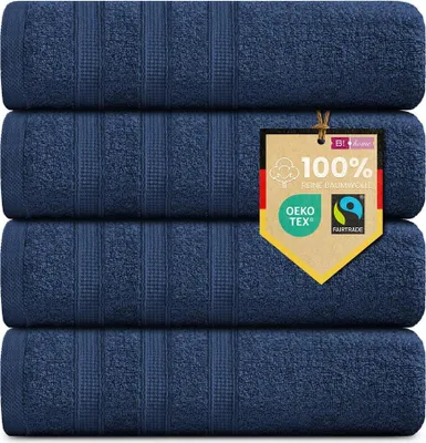 Produktbild von 4er Set Handtücher Plain dunkelblau 50x100 : Dunkelblau : 50x100