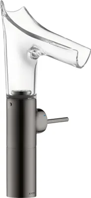 Produktbild von Einhebel-Waschtischmischer 220 AXOR STARCK V f Waschsch. m Glasauslauf u AG pol. bl c polished black chrome
