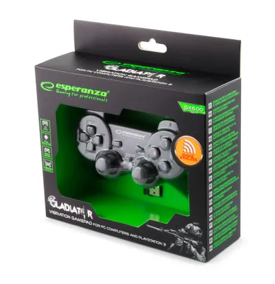 Produktbild von Esperanza EGG108K, Gamepad, PC, Playstation 3, D-Pad, Analog / Digital, Kabelgebunden, USB 2.0