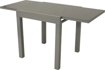 Produktbild von Balkon-Ausziehtisch Gartentisch Tisch Glaspatte Gestell Alu-silbergrau 70-140cmx70x75cm