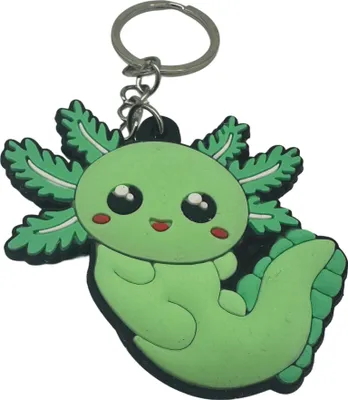Produktbild von Schlüsselanhänger Mini Anhänger Geschenk Cartoon Schlüsselanhänger 6 cm Silikon Schlüsselanhänger für Handyhülle Charme Rucksack Geschenk Schlüsselanhänger Kawaii Kuties Axolotl grün