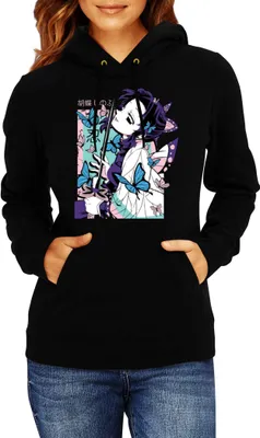 Produktbild von Damen Kapuzenpullover Japan Animation Manga Anime Comics Demon Anime Slayer Shinobu Kocho Shinobu, Lady 2XL / Schwarz
