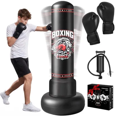Produktbild von Aufblasbarer Boxsack für Kinder mit Boxhandschuhen