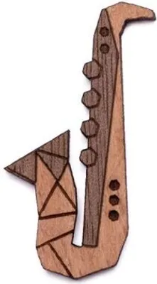 Zdjęcie produktu dla Drewniana broszka BeWooden Broszka saksofon uniwersalna