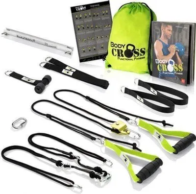 Produktbild von Slingtrainer Komplettset – Inklusive Türanker und Trainingsposter – Für Krafttraining zu Hause und im Freien – Langlebig und sicher – Fitness-Trainer