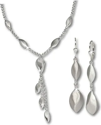 Produktbild von SilberDream Schmuck Set Collier Ohrringe Damen Tropfen matt Silber D2SDS414