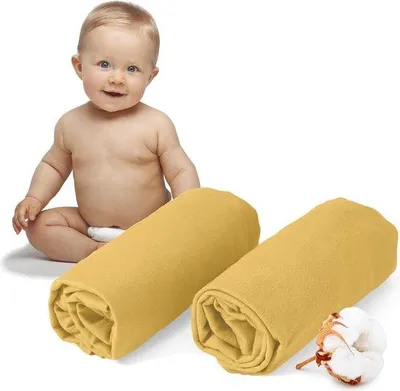 Obrázok produktu pre Sada 2 ks priedušných nohavíc, certifikovaných podľa Oeko-Tex, 100 % bavlna, detský džersej, 150 g/m², žltá