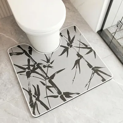 Produktbild von Toiletmatte U-Form, diatomit saugfähig, 55 x 50 cm, rutschfest für Badezimmer