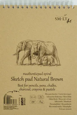 Image de SMLT carnet de croquis à anneaux A4 papier brun 135gr 80 feuilles créatif
