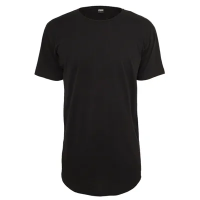 Produktbild von Urban Classics Shaped Long Tee Herren T-Shirt Grau Schwarz Weiß, Größe: M; Farbe: Black