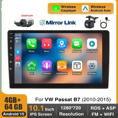Immagine prodotto di Autoradio - Autoradio - Lettore multimediale - Schermo touchscreen da 10,1 pollici - Include telecamera - Colore nero