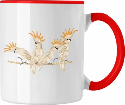 Produktbild von Trendation - Nymphensittich Grafik Tasse Geschenk für Nymphensittich-Besitzer Züchter Lustiger Spruch (Rot)