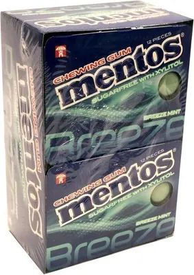 Produktbild von Mentos Pure Fresh Breeze Mint Kaudragees 12 x 9 Stck. Packung (mit Xylitol)