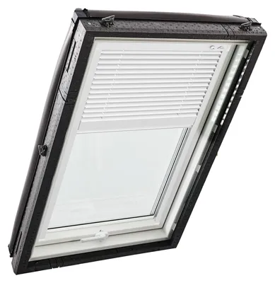 Jalouzie, manuell, Alu-Lamellen, Weiß, B51 x H126 cm, für Dachfenster 065/140