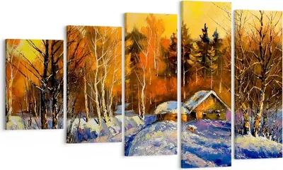 Produktbild von Bild auf Leinwand - Leinwandbild - Winter Wald Wiese - 100x60cm - Wand Bild - Wanddeko - Wandbilder - Leinwanddruck - Bilder - Kunstdruck - Wanddekoration - Leinwand bilder - Wandkunst - EG100x60-3535