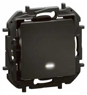 Image de Interrupteur Legrand Nowe Niloe avec éclairage, couleur noire, modèle NP2211BK