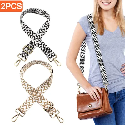 Produktbild von Schultergurt verstellbar, 2 Stück, 2 Farben, Taschengurt breit 3,8 cm, Umhängegurt, bequeme Taschengurte zum Wechseln für DIY Accessoires, Tragetaschen, Handtaschen