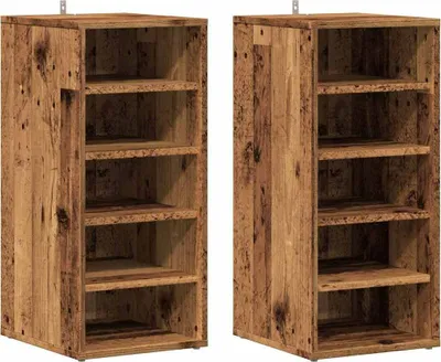 Obrázok produktu pre vidaXL Skrinky na topánky 2 ks. Vzhľad regenerovaného dreva 32x35x70 cm materiál na báze dreva