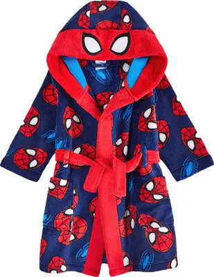 Image de Spider-Man - Robe de chambre à capuche pour garçon NS8599 (128) (Rouge/Bleu)