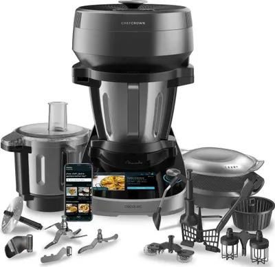 Produktbild von Cecotec Mambo CooKing Total Gourmet, 4,5 l, 180 °C, 17,8 cm (7"), Edelstahl, Berührung, Edelstahl