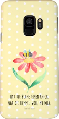 Produktbild von Mr. & Mrs. Panda Samsung Galaxy S9 Handyhülle Hummel Blume - Gelb Pastell - Geschenk, Biene, Hülle, Cover, Hummeln, Natur, Handy Case, Smartphone, Wespe, Lustige Sprüche