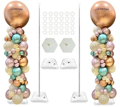 Produktbild von Ballon-Säulenständer 50 Zoll - Dekoration für Geburtstage/Hochzeiten - Multifunktional für Festivals - Wiederverwendbar - Inklusive Zubehör - Ballonständer